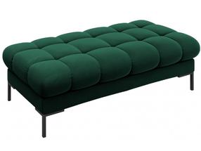 Pufas Micadoni Home Mamaia Velvet, juoda sp./žalia sp., 133 cm x 62 cm x 41 cm