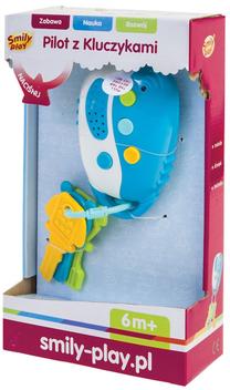 Lavinimo žaislas, automobilio raktai su pulteliu Smily Play, 14 cm, mėlyna sp./balta sp./geltona sp.