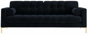 Sofa Cosmopolitan Design Bali Velvet Bluvel 89, aukso sp./tamsiai mėlyna (navy) sp., 96 x 217 cm x 75 cm