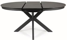 Stalas išskleidžiamas Porto, juoda sp./tamsiai pilka sp., 120 - 160 cm x 120 cm x 76 cm