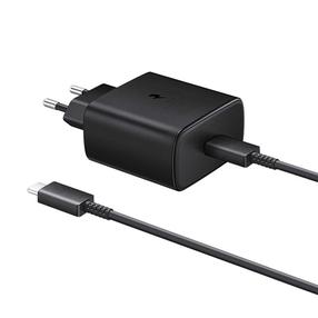 Ceļojumu lādētājs Samsung EP-TA845XBE, USB Type C, 100 cm, melna krās., 45 W