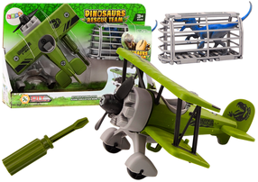 Rotaļu lidmašīna Lean Toys Dinosaurs Rescue Team, zaļa krās.