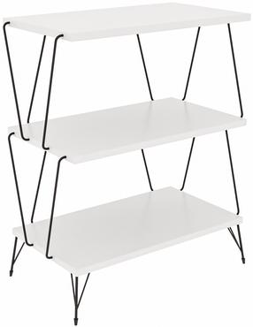 Žurnalinis staliukas Kalune Design Lazandos, balta sp./juoda sp., 31 cm x 48 cm x 75 cm