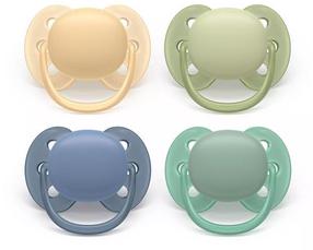 Набор пустышек Philips Avent Ultra Soft, 6+ мес., синий цв./желтый цв./зеленый цв.