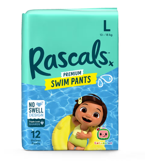 Peldbiksītes Rascal And Friends Premium Cocomelon, L izmērs, 13 - 18 kg, 12 gab.