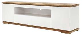 Televizoriaus spintelė MCakcent Chiaro 2D/2SZ, baltas/rusva, 40 cm x 202 cm x 54 cm (pažeista pakuotė)