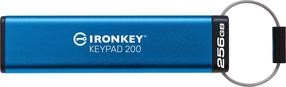 USB atmintinė Kingston IronKey Keypad 200, mėlyna sp., 256 GB