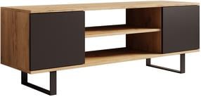TV galds ADRK Lofter Herringbone, ozola krās./melns krās., 135 cm x 40 cm x 49 cm