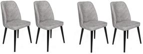 Kėdžių rinkinys Kalune Design Dallas 524 V4 974NMB1579, matinė, juoda sp./pilka sp., 49 cm x 50 cm x 90 cm, 4 vnt.