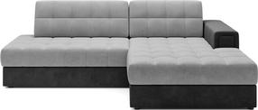 Kampinė sofa - lova Blezalt Monolith, juoda sp./pilka sp., dešininė, 240 x 150 cm x 82 cm