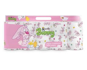 Tualetes papīrs Kartika Bunny 200l,10vnt, 3 sl, 10 gab.
