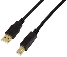 Провод Logilink USB 2.0 A male, USB 2.0 B male, 20 м, черный цв.