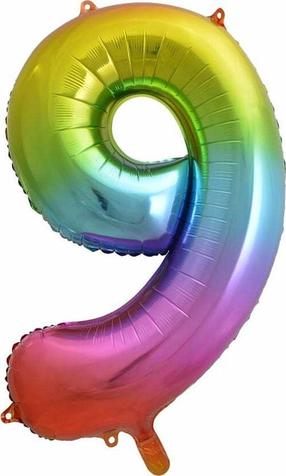 Balionas skaičius GoDan Rainbow Number 9, įvairių spalvų