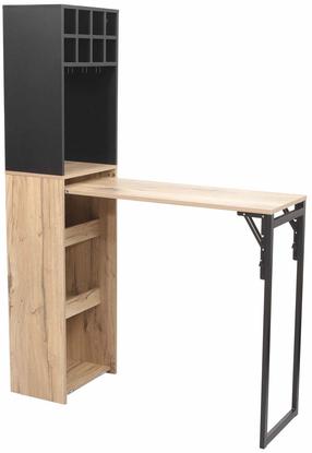 Butelių lentyna Home4you Hannes, ruda sp./juoda sp., 44 cm x 122 cm x 170 cm