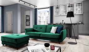 Sofa Bellis Monolith 37, tamsiai žalia sp./žalia sp., 90 x 220 cm x 83 cm