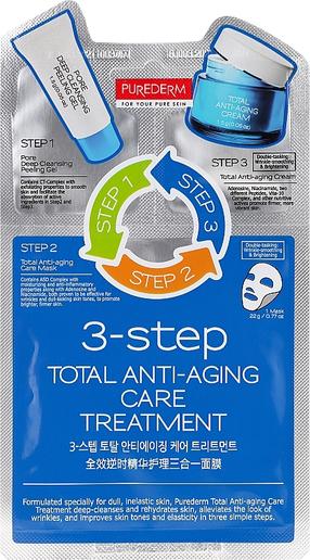 Маска для лица Purederm 3-Step Total Anti-Aging Care Treatment, 25 г