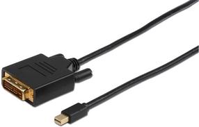 Laidas MicroConnect Mini DisplayPort to DVI-D MDPDVI1B Mini DisplayPort male, DVI-D male, 1 m, juoda sp.
