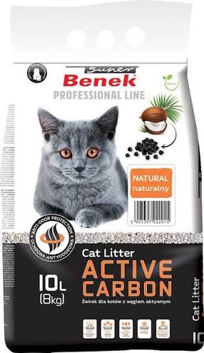 Kačių kraikas Super Benek Active Carbon, bentonitas, 10 l