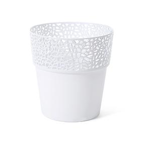 Puķu pods Lamela Rosa 655-05, plastmasa, Ø 12 cm, balta krās.