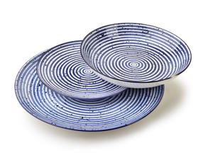 Pietų servizas AffekDesign Stripes, porcelianas, mėlyna sp., 18 vnt.