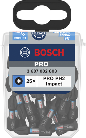 Kruvikeeraja otsikute komplekt Bosch 2607002803, PH2, 25 mm, 1/4"