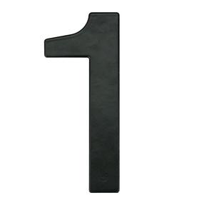 Durvju numurs "1" Haushalt MB-1, 14.5 cm x 6.1 cm, metāls/dzelzs, matēta melna krās.