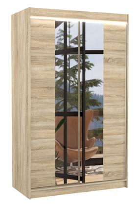 Spinta ADRK Marvin 120, sonoma ąžuolo sp., 58 cm x 120 cm x 200 cm, su veidrodžiu