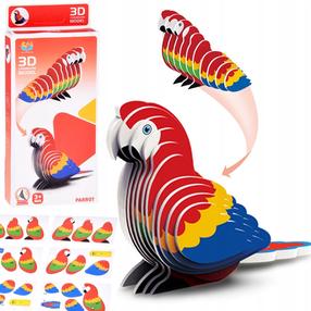 3D пазл Parrot ZA5719, 6.5 см x 4 см, 24 шт., синий цв./красный цв.