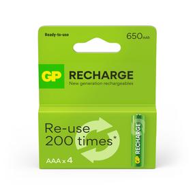 Įkraunamas elementas GP, AAA, 650 mAh, 4 vnt.