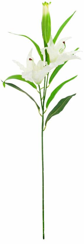 Dirbtinė gėlė, lelija, balta sp./žalia sp., 84 cm