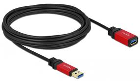 Kabelis Delock 82755 USB 3.0 A male, USB 3.0 A female, 5 m, melna krās./sarkana krās.
