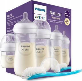 Набор бутылок Philips Avent Natural Response Newborn Gift Set SCD837/12, 0 мес., прозрачный цв.