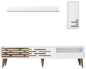 Sekcija Kalune Design Valensiya 845HCT5348, balta krās., 45 cm x 180 cm x 35 cm, 3 gab.