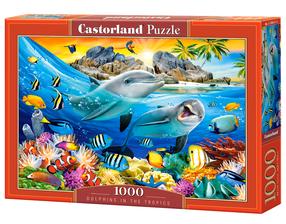 Пазл Castorland Dolphins In The Tropics 104611, 47 см x 68 см, 1000 шт., многоцветный