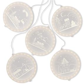 Lempučių girlianda AmeliaHome Christmas City, 1.5 m, balta sp., 5 LED