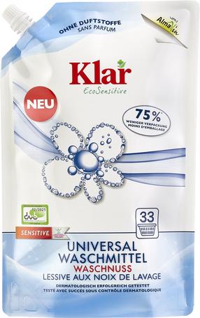 Жидкое средство для стирки Klar EcoSensitive,Universal, 1.5 л