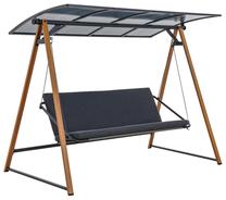 Lauko sūpynės Duisburg, juoda sp./pilka sp./ruda sp., 232 cm x 135 cm x 173 cm