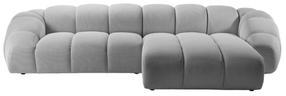 Kampinė sofa Micadoni Home Diana Son05, sidabro sp., dešininė, 334 x 182 cm x 72 cm