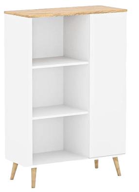 Knygų lentyna ADRK Fonzi, ąžuolo sp./balta sp., 116 cm x 40 cm x 90 cm