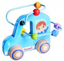 Lavinimo žaislas Iwood Car Roller Bead Cart, įvairių spalvų