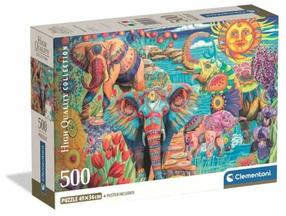 Puzle Clementoni Elephants Carnival 35572, 36 cm x 49 cm, 500 gab., daudzkrāsaina