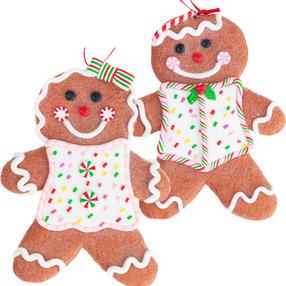 Eglutės žaisliukų rinkinys Gingerbreads, ruda sp., sintetinis pluoštas, 2 vnt.