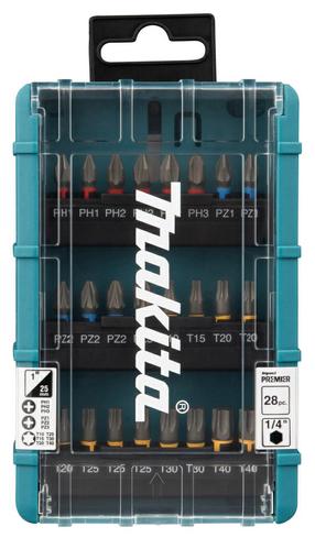 Skrūvgriežu un uzgaļu komplekts Makita Impact Premier E-25068, krustiņš/sešstūra/zvaigzne, 28 gab.