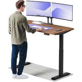 Kompiuterio stalas reguliuojamo aukščio Desktronic HomeOne, 140 cm x 70 cm, 72 - 119 cm, juoda sp./riešuto sp.