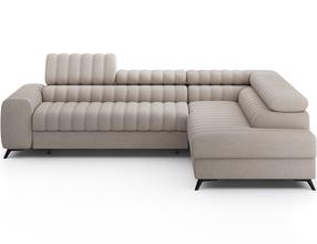 Kampinė sofa Kanedo, tamsaus smėlio spalva, dešininė, 204 x 269 cm x 86 cm