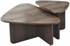 Kavos staliukų komplektas Kalune Design Ballare, riešuto sp., 40 - 60 cm x 90 cm x 35 - 40 cm, 2 vnt.