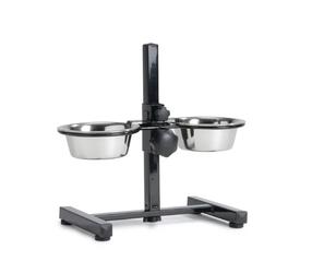 Stovas su dubenėliais šuniui Beeztees Bowl Set 20, 3.26 l, juoda sp./pilka sp.