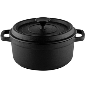 Emaliuotas ketaus puodas Muhler Tika, Ø24 cm, 3.4 l, juoda sp.