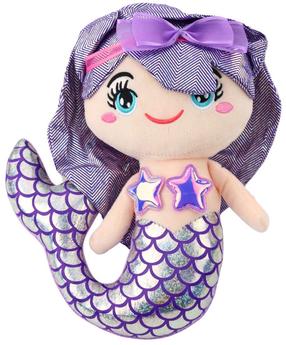 Pehme mänguasi Lean Toys Mermaid Holographic, violetne v., 25 cm