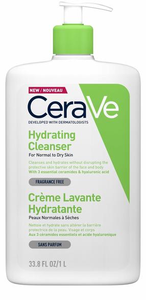 Veido prausiklis Cerave Hydrating For Normal To Dry Skin, 1000 ml